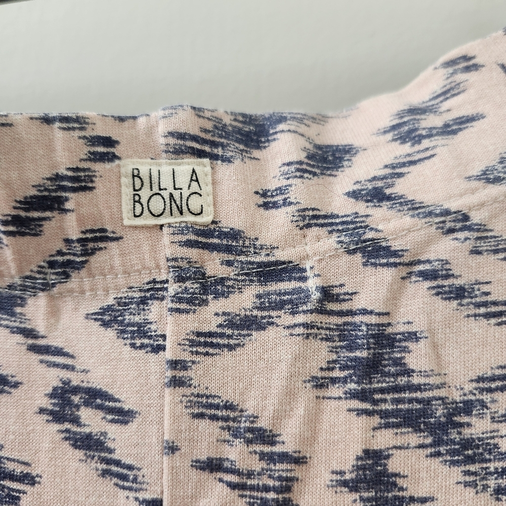 Billabong Pink and Blue Patterned COTTON A Line Skirt